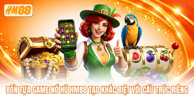 Bốn tựa game nổ hũ HM88 tạo khác biệt với cấu trúc riêng Bốn tựa game nổ hũ HM88 tạo khác biệt với cấu trúc riêng