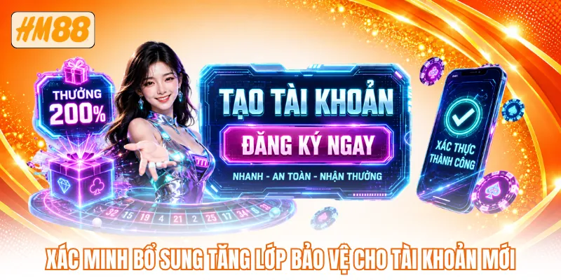 Xác minh bổ sung tăng lớp bảo vệ cho tài khoản mới